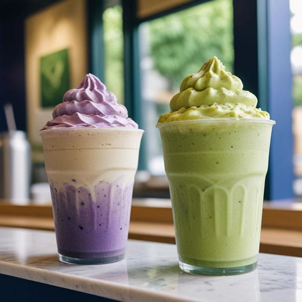 Matcha y Taro frappe